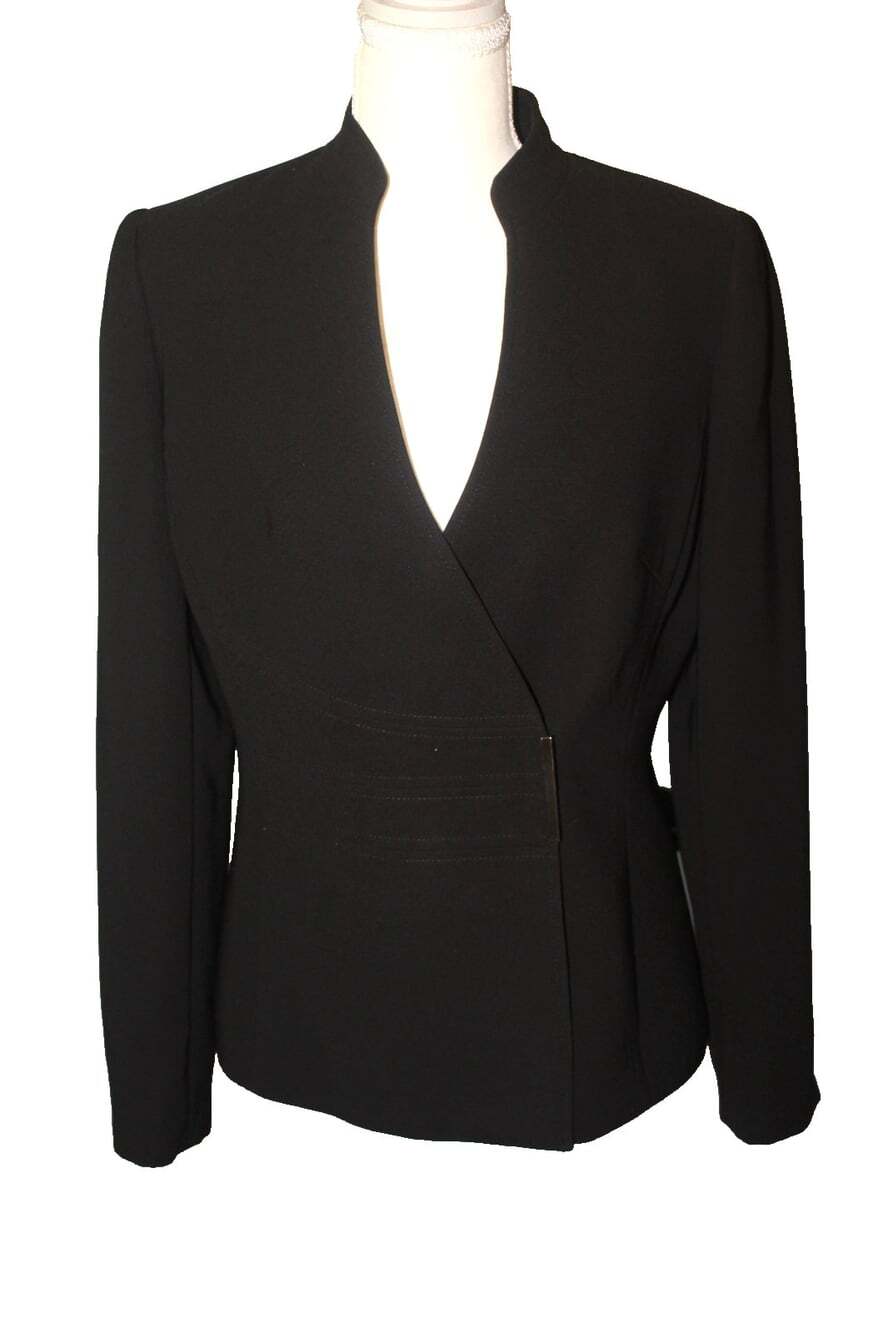 Tahari Black Suit Jacket Women's Size 4 Career Business Blazer Lined Classic - Picture 2 of 9